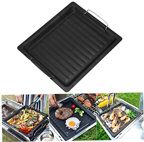 BBQ -Plattengrill -Platten -Grill -Bratschale mit Griff schwarzer Nicht -Stick -BBQ Pan Accessoires