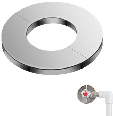 Rosace de recouvrement THETAG en acier inoxydable pour tuyau de chauffage, rosace pour tuyau de poêle, raccord de tuyau, raccord de cheminée, joint de cheminée, plaque de base (DN 80 mm)