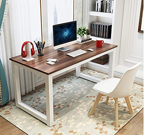 Schreibtisch,Computertisch, Computertisch, Arbeitstisch, Laptoptisch, Arbeitsplatz mit Stahlrahmen und Regal für Heimbüro, Computerarbeitsplätze