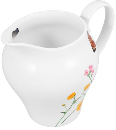 Ciieeo Brocca Per Panna Da Caffè 290 Ml Brocca in Ceramica Bianca Multiuso Per Panna Zucchero Aceto Salsa