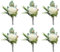 Huilimei Ansteckblume mit weißen Rosen für Herren, Hochzeit, 6er-Set, künstliche Hochzeitsblumen-Boutonniere mit Stecknadeln für Bräutigam und Trauzeugen, Hochzeitstag, Abschlussball, Party,