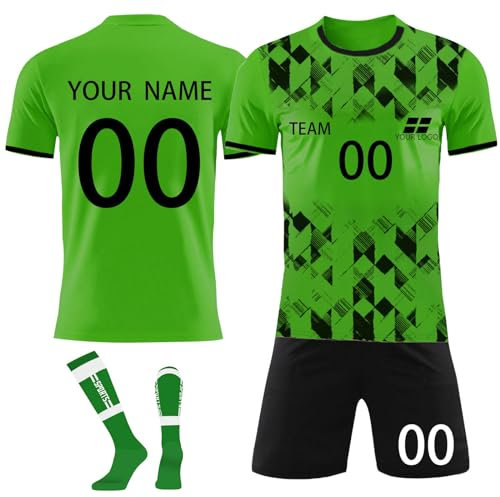 Maillot de Foot Personnalisé 3 pièces T Shirt Personnalisé Maillot de Foot Enfant Adultes Ensemble Foot Enfant T-Shirt Shorts Chaussette personnalisé Nimporte Quel numéro de nom Team Logo Jersey