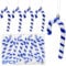 8Stck Glitzer Zuckerstangen Weihnachtsbaum Deko Blau Weiß,13×6 cm Zuckerstangen Deko Weihnachten Anhänger Christbaumschmuck Blau Weihnachtsbaumanhänger Zuckerdekor Weihnachtsdekoration Baumschmuck