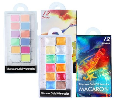 BeauFairy 24 Couleurs Solide Perle Aquarelle Ongles Peintures, Métallique Marbre Paillettes Palette de Poudre de Pigment pour Ongles, Chrome Pigment Ombre Dégradé Nail Design, pour Nail Art Dessin 01