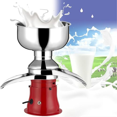 Separatore Elettrico per Crema di Latte Fresco, Separatore Centrifugo per Crema di Latte, Separatore di Burro di Latte e Panna da 50 L/h con Capacità della Ciotola da 8 Litri, per Famiglie e Allevamen