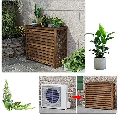 forestalk Air Conditioning Cover,Wooden Air Conditioning Unit Cover Outdoor Air Conditioning Rack