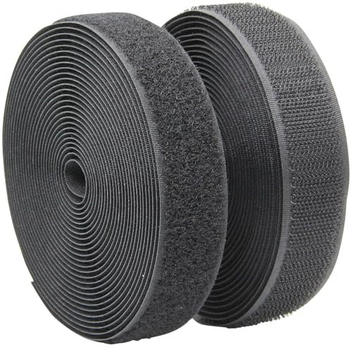 PEARL Zuschneidbares Klettband: Klettband mit Nylon-Schlaufen/-Haken, zum Aufnähen, 20 kg/m, 25mm, 8m (Kabelbinder wiederverwendbar, Flauschbänd-Selbstklebende, Sitzkissen)