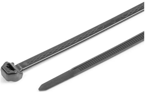HellermannTyton Polypropylene Kabelbinder Kabelkanal Kabelbinder Schwarz 4,9 mm x 200mm, 100einheiten Stück, Packung a 100 Stück