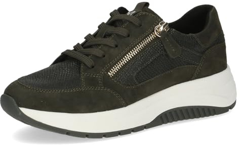 Caprice Damen Sneaker flach aus Leder Plateau