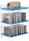 YFEEN CD-Organizer mit 3 Ebenen, transparent, Acryl, hält bis zu 54 CDs, Arbeitsplattenaufbewahrung, Medienregal, Heimbüro