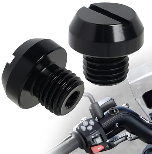 EuAcesry Aluminio Tornillo de Rosca Derecha, 2 Pcs M 10 Motocicleta Cubierta Espejo Tapa Ciega Pernos, Tornillo de Rosca Derecha Cubierta Tapones Ciegos Agujas (Un par)