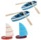 Generisch 1 Satz Micro-Landschaftsboot Anlage U-Boot-Badespielzeug Mini-Essen Boot Boot Home Decor wohnungseinrichtung segelseil Mini-Ruderbootfiguren Mini-Ornament-Accessoires Holz