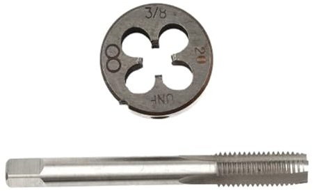 Filiera destra per filettatura a macchina, 2 pezzi maschi e filiere for tubi HSS 6542 destrorsi, maschi for macchine a scanalatura dritta BSF 3/8-20 for utensili da lavoro for filettatura Parti