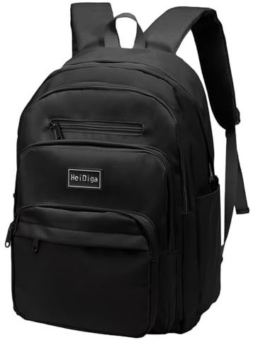 Clufar Schulrucksack Teenager Herren Schwarz Rucksack Schule 16.3 Zoll Laptop Herren Damen Wasserdicht Daypack Schulranzen Jungen Leich Schultasche Backpack Schoolbag für Causal Travel Reisen,Black