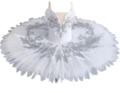 Professionelles Ballett-Tutu-Kleid für Mädchen, Prinzessinnen-Platte, Pfannkuchen, Schwanensee, Ballerina-Outfits, Bühnentanz-Wettbewerb, Party-Kostüm, Übungskleidung (170 cm)
