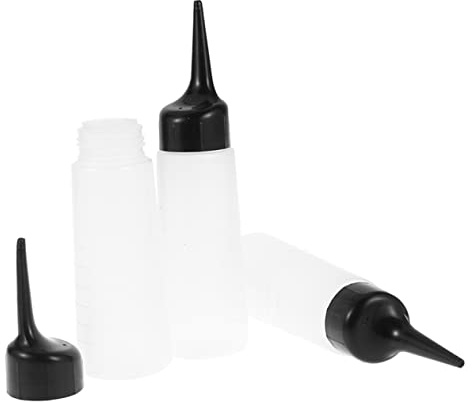 Gatuida Hair Dye Bottle and Refillable Shampoo Container 2pcs Small Soft Plastic Squeeze Bottles for Salon Hair Coloring and Dry Shampoo Application