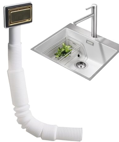 Tuyau de trop-plein d'évier de cuisine | Tuyau de drainage flexible à interface carrée | Drainage d'évier flexible pour la maison, la cuisine, la salle de bain