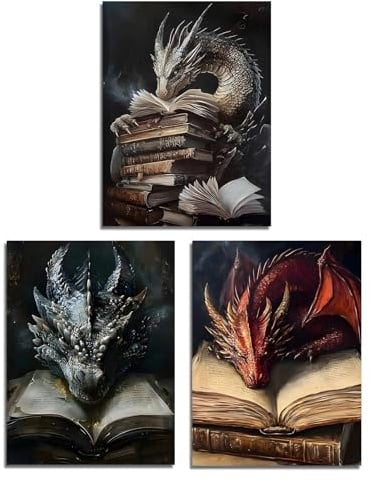 Clyrax 3 Stück Aquarell Poster Set, 30x40 CM Fantasy Poster Aesthetic, Bußgeld Wandbilder Set, Schön WandBilder für Schlafenzimmer, Wohnzimmer, Arbeitszimmer & Jugendzimmer, Rahmenlos