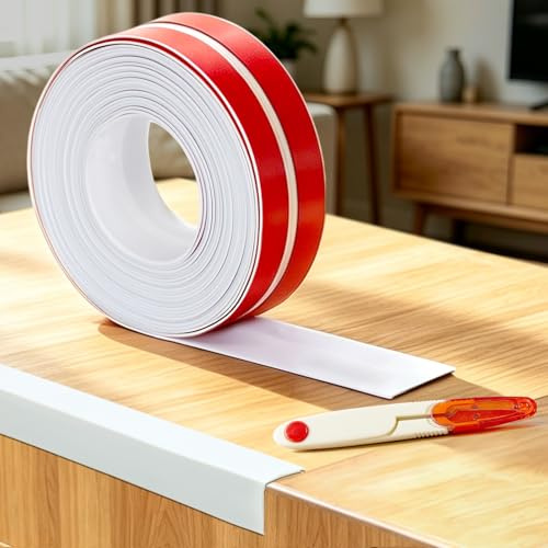 NETFLO Kantenschutz Selbstklebend 5mx40mm TPE Kantenschutz Weiß | Flexible Multifunktion Zierleisten für Decke Fliesen Ecken Tischplatten Türen Fenster Wände Küche