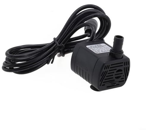 Brushless DC Submersible Water Pump 12V Low Noise <35dB Magnetic Drive Engineering Plastic Vertical Inline Circulating Pump for Fountain Fish Pond Solar System Garden Hydroponics Setup(DC12V)