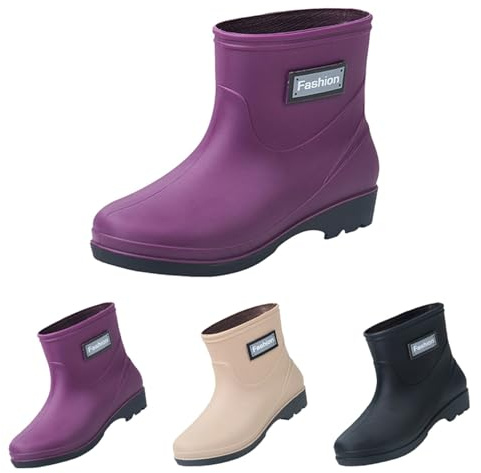 Leaomuny Stivali Donna Pioggia Caviglia, Stivali Di Gomma Estivi Giardinaggio Bassi, Scarpe Antiscivolo Impermeabile Da Pesca, Stivaletti Antipioggia Lavoro, Galosce Comodo Stivali Da Pioggia Leggera