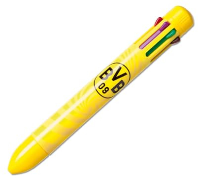 Stift mit 8 verschiedenen Farben Borussia Dortmund BVB 09 + gratis Aufkleber Dortmund forever, Kugelschreiber, Pen