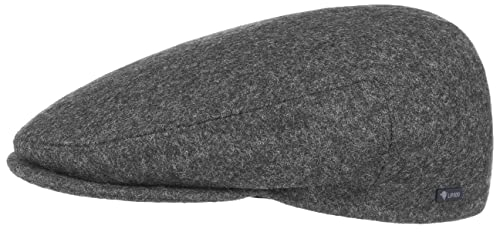 Lipodo Inglese Classic Flatcap Damen/Herren - Flat Cap Made in Italy - Unifarbene Wintercap mit Wolle - Schirmmütze Herbst/Winter - Schiebermütze anthrazit 58 cm