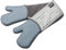 Zeal Silicone Heavy Duty Double Oven Gloves Mitts, Duck Egg Blue (94 cm Long) – Gingham