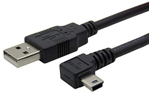 DHERIGTECH? 3M RIGHT ANGLE USB BATTERY CHARGER AND DATA CABLE LEAD FOR TRANSCEND DrivePro 520 - Car Dash Cam - Video Vehicle Recorder Camera