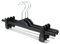 famy.Shop Hosenbügel 10 Stück, Kleiderbügel aus Kunststoff mit STABILEN Klammern für Hosen/Röcke, Hosenspanner rutschfest, platzsparend und drehbarer Haken, 40cm EXTRA BREIT, schwarz