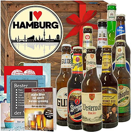 I love Hamburg - Deutsche Bier Box - Geburtstagsgeschenk Hamburg