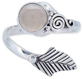 Ring 925 Silber Rosenquarz rosa Stein größenverstellbar Edelstein echt Silber Damen Sterling Silber Geschenk (MRV-149-07)