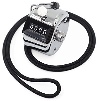 Amble Compteur manuel - Compteur mécanique en métal - tient dans une main - avec cordon en nylon