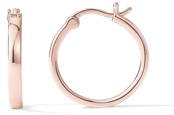 PAVOI 14K Rose Gold Plated 925 Sterling Silver Post Lightweight Hoops | Rose Gold Hoop Earrings for Women 20 Millimiters