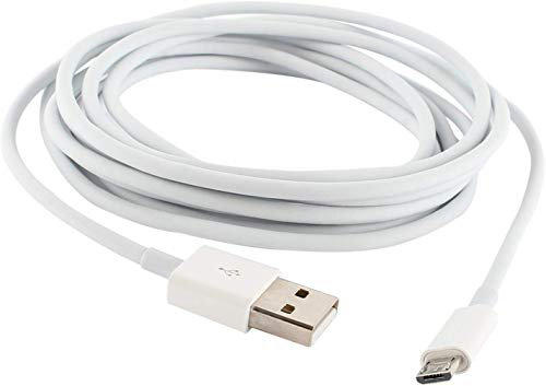 For Samsung Galaxy A10, A10e, A10s 3M Extra Long Fast Charger Micro USB Cable Power Lead Data Sync (White)