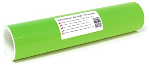 Finest Folia 3m x 31cm Plotterfolie 105 Farben Matt/Glänzend Selbstklebend Bastelfolie zum Plotten Möbelfolie (063 Lindgrün, Glanz)