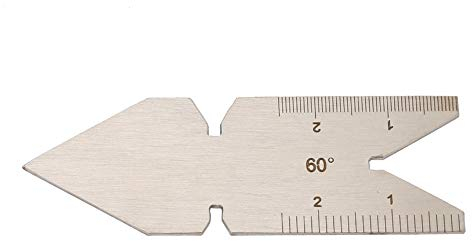 Oumefar Mittlere Fischschwanzlehre Edelstahl Gewindesteigung Messschraube Gewinde Schneidwinkellehre Drehmaschine Schneidwerkzeug zum Schleifen Positionieren(60 Degree Screw Thread)