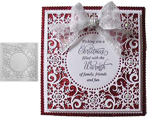 lilyshopingstore Metall-Stanzformen mit Schneeflocken-Rahmen, für Bastelarbeiten, Scrapbooking, Prägeschablonen, Kartenherstellung, Buchanhänger, dekorative Papierformen