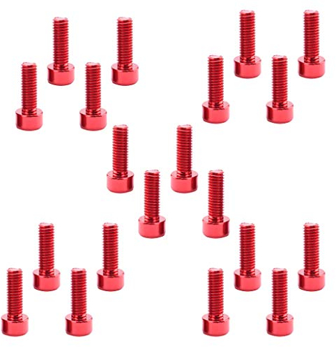 HomeDecTime 20 Pieces Montain Bike Water Bottle Cage Holder Bolts Screws Red
