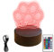 3d LED Lampe Nachtlicht mit Pfoten Motiv personalisiert mit deinem Wunschnamen für dein Hund oder deine Katze als Deko Tischlampe ein beliebtes Geschenk für hundeliebhaber oder Katzen Liebhaber