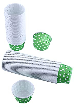 100 Stück Mini Cupcake Liner Papier - Runde Bunte Kuchen Backbecher für Zuhause Geburtstag Party Hochzeit Dekoration Gebäck Muffin Formen Formen (Grün)
