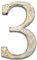 Hausnummern aus Gusseisen, 14 cm hoch, einzigartige Hausnummern/Buchstaben für Außen- oder Haustür, handgefertigt, Gold- und Weiß-Finish (Nummer 3)