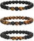 Senteria 3-6 Stück 8mm Perlen Armband für Herren Damen Naturstein Armband Mala Achat Yoga Elatics Armband Tigerauge Armband für Herren