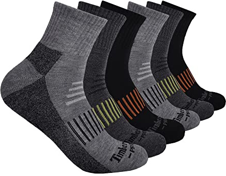 Timberland PRO Herren Viertelsocke, Mehrfarbig (6er-Pack), Large