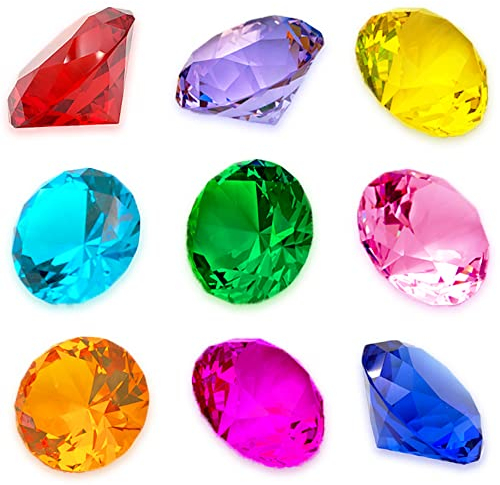 IVLWE [ 10 Stück Großes Kinder Diamant Spielzeug, Edelsteine Set, Piraten Schatzsuche Spielzeug | Ostereifüller | Tauchlehrer | Party-Gefälligkeiten, Geschenk zum Geburtstag/Weihnachten/Ostern