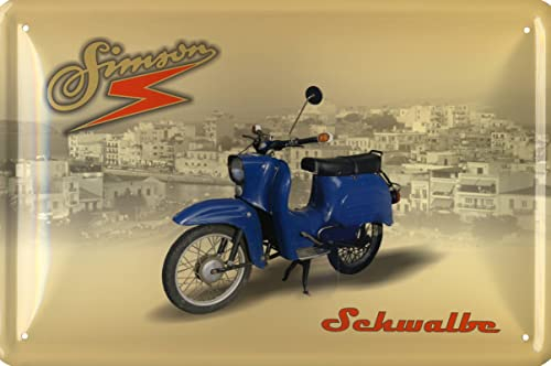 Geschenkeparadies 24 Blechschild 20x30cm Schwalbe blau