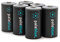 Lot de 6 piles D rechargeables avec chargeur USB bleu pâle, lithium-ion 1,5 V 5000 mAh, charge en moins de 5 heures, plus de 1000 cycles, câble de charge USB vers micro USB, indicateur de charge LED
