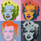 French Unicorn Poster Andy Warhol Portrait Quadriptic Marilyn Monroe Pop Art 60er Vintage