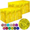 2 Packungen Gold Metallic Folie Fransen Lametta Tischröcke für rechteckige Tische Luftschlangen Vorhänge Hintergrund für Geburtstag, Hochzeit, Weihnachten, Halloween, Party-Dekoration – 73x274 cm