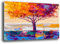 Quadro Moderno ALBERO della VITA Colori Astratto Quadri moderni soggiorno da Parete XXL grande Stampa su tela Canvas Decorazione Murale muro Arredo Camera da letto Cucina (70x100 cm, 1)